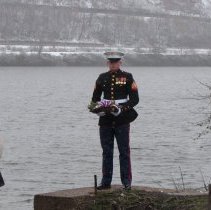 Taps, Salute and Wreath Laying behind library/museum.